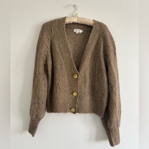 Molly Bracken Tan Knit Cardigan Size Medium